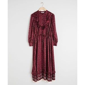 & OTHER STORIES | SILK MAXI DRESS LONG SLEEVE RED